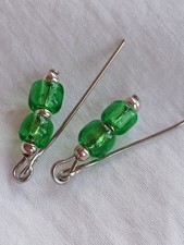Doll Earrings Tiny 7mm Green