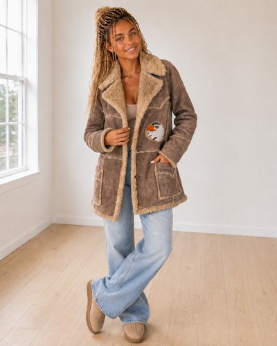Vintage shearling coat leather - vintage,