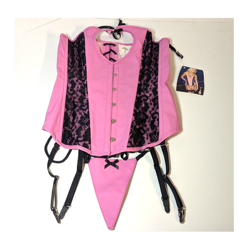 Pvc pink black - pink, panty