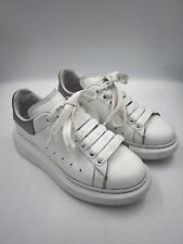 Alexander McQueen Oversize Trainers In White And Metallic Rose Gold UK 3.5