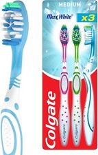 Colgate Max White Whitening Toothbrush Medium Pack of 3 Stain Removal UK