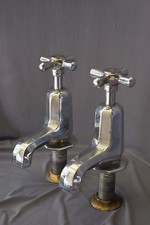 OLD CHROME BATH TAPS ART DECO
