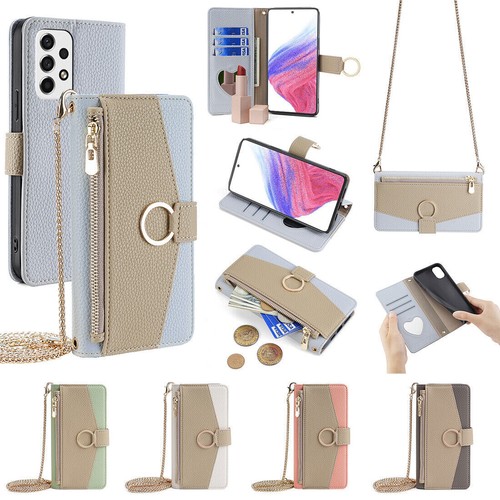 Leather zipper wallet - wallet, phone