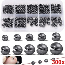 300PCS Fishing Sinker Set Split Lead Shot Sinker Round Bite Lead Weight Tackle