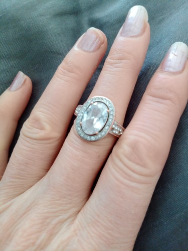 Silver rhinestone oval crystal - rhinestone,