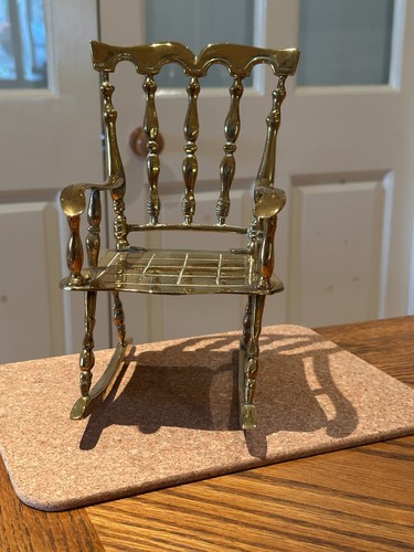 Vintage brass rocking - rocking, chair