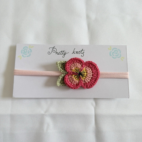 Handcrafted crocheted pansy - handcrafted,