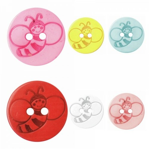 Abc buttons 15mm bumble bee - abc,