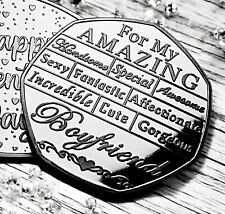 My AMAZING BOYFRIEND 'Happy Valentine's Day' Silver Commemorative. Gift/Present