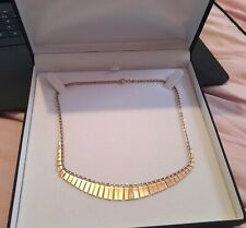 9CT GOLD CLEOPATRA VINTAGE GRADUATED LINK NECKLACE-STUNNING