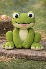 Frog Happy Smiley Knitted