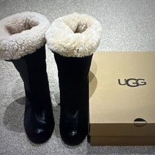 UGG Leather Black Heel boots