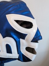 Authentic Mexican Wrestling Mask Blue & White Demon lucha libre
