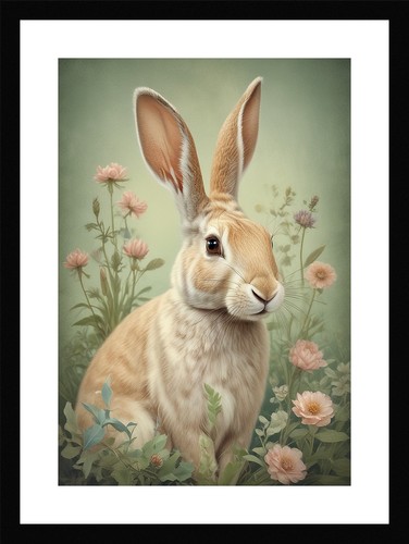 Soft rabbit framed wall art - soft,
