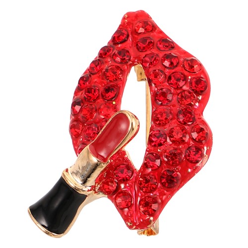 Red lip shaped - brooch, pin