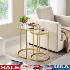 Round Iron Nesting Tables Set