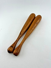 Pair of Vintage Wooden Indian Clubs – 14.5" Exercise / Juggling Clubs – Polished