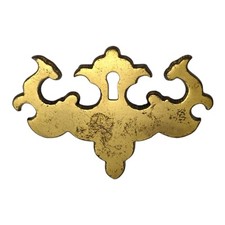 Vintage Brass Batwing Drawer Backplates Skeleton Key Hole Decorative 2.5" 39033