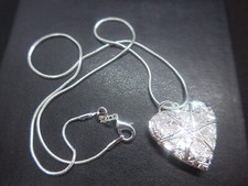 Silver Lockets Photo Pendant Necklace Stamped 925