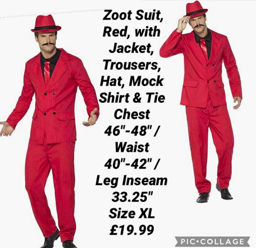 Red zoot suit gangster 1920s - red,