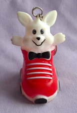 Vintage Rabbit in a Boot Plastic Key Ring Key Fob #4