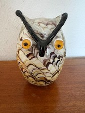 Heavy Glass Murano Style Owl