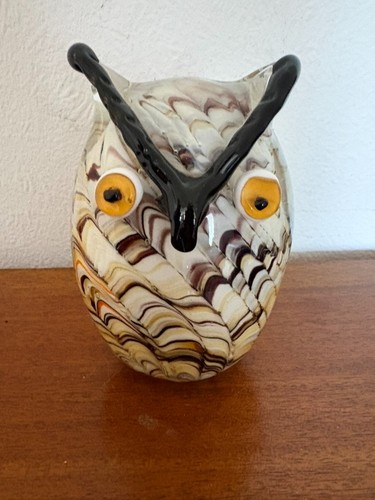 Heavy glass murano - style, owl