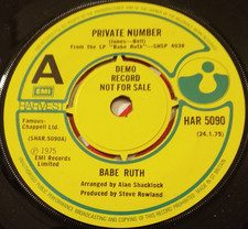 BABE RUTH (Jenny Haan) - PRIVATE NUMBER - UK HARVEST DEMO / PROMO 7" 45