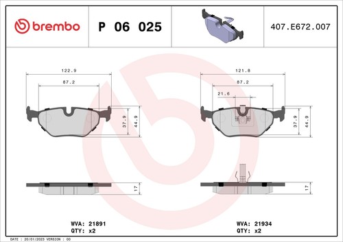 Brembo 025 brake pad - p,