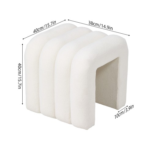 White shaped footstool - white, u‑shaped