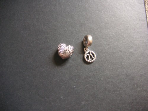 Pandora charms heart and 21st