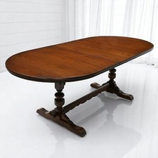 Old Charm Dining Table Tudor Brown Finish Extended Seats 6/8 FREE Delivery*