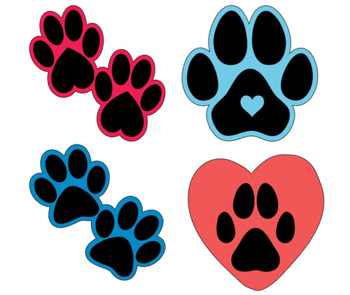 Paw print heart design - paw,