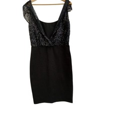 Shubette By Gina Bacconi Dress Size 12 Black Women's Sequin Tags Preloved
