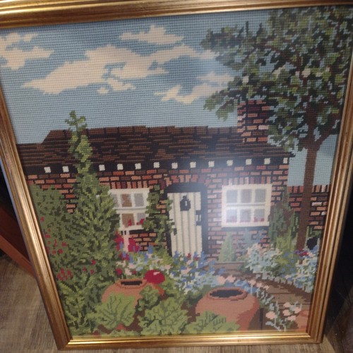 Tapestry embroidery framed - embroidery,