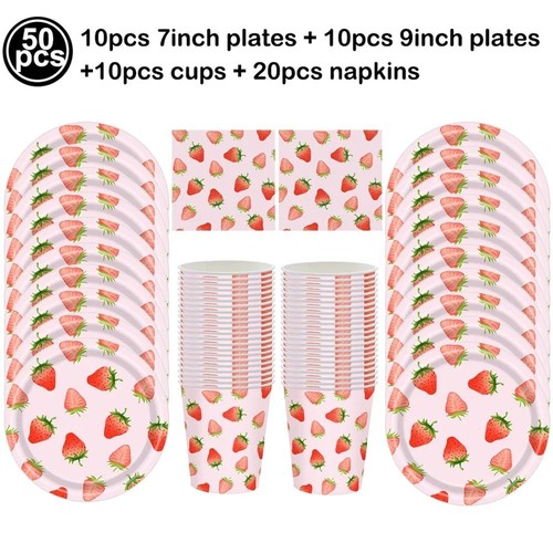 Strawberry party tableware - tableware, set