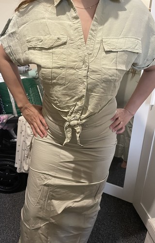 Zara women khaki cargo - khaki,