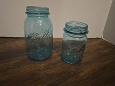 Antique Ball Mason Blue Glass