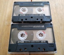 2x TDK AR-90 Cassette Tapes Used in cases 