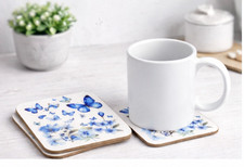 Blue Butterfly Coaster Set