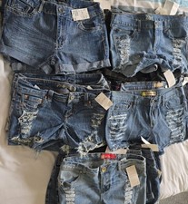 Vintage Womens Denim Shorts Jeans Hotpants Mixed Sizes / 87 Pants Joblot 