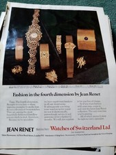 Kvc56 Ephemera 1971 advert Jean renet watches from Switzerland 