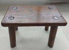 Antique  rectangular lambing stool, 4 legs, rustic  farmhouse, low wooden bench