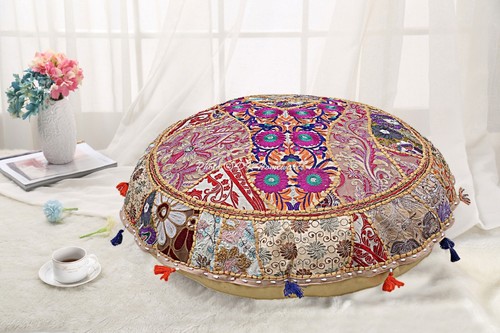 Ottoman round pouf vintage - round,