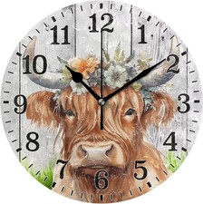 Wooden Clock - Very Happy Cow