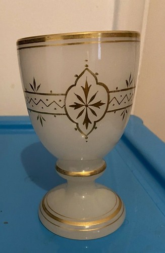 Bohemian opal glass goblet - bohemian,