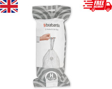 Brabantia PerfectFit Bin Liners Size H 50-60L Strong White Bags Drawstring 20pk