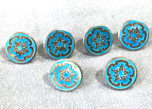Blue enamel silver - enamel, buttons
