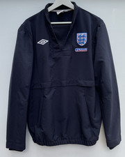 Vintage England Football Drill Top Umbro Black Training Sweatshirt Mens Large L