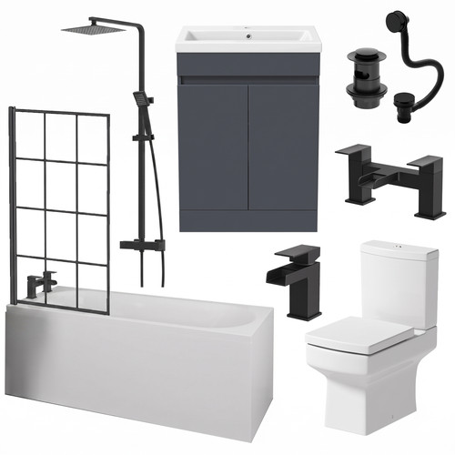 Complete bathroom suite black - bathroom,